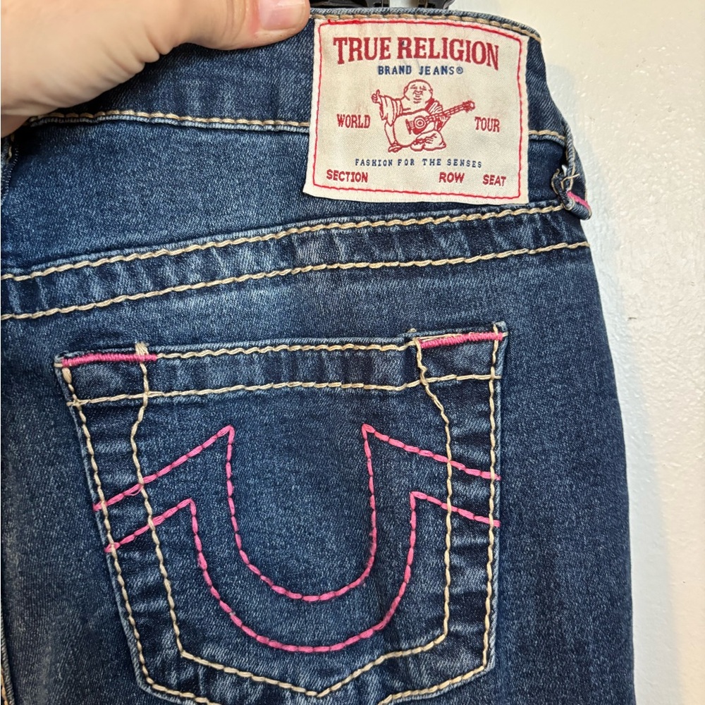 True Religion Dark Blue Wide Leg Jeans